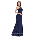 Kate Kasin Halter Deep V-Back Plissé Long Daisy Spandex Navy Blue Evening Prom Robe de fête 8 Taille US 2 ~ 16 KK000118-1